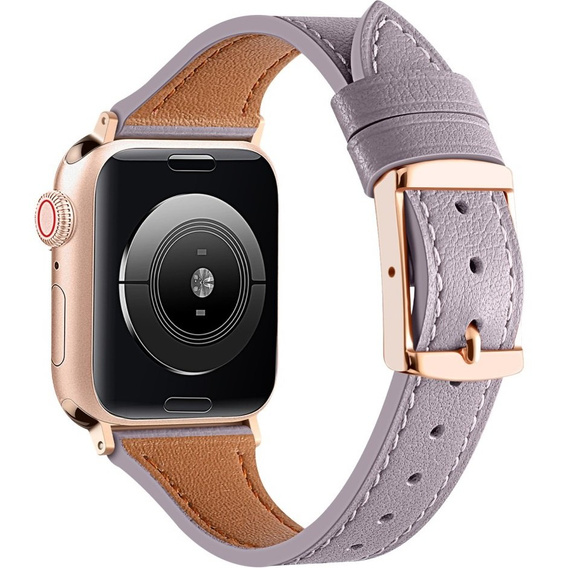 Pasek Skórzany do Apple Watch 1/2/3/4/5/6/7/8/SE 38/40/41mm, Fioletowy
