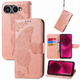 Θήκη με πτερύγιο για T Phone 3 5G, Butterfly, ροζ rose gold