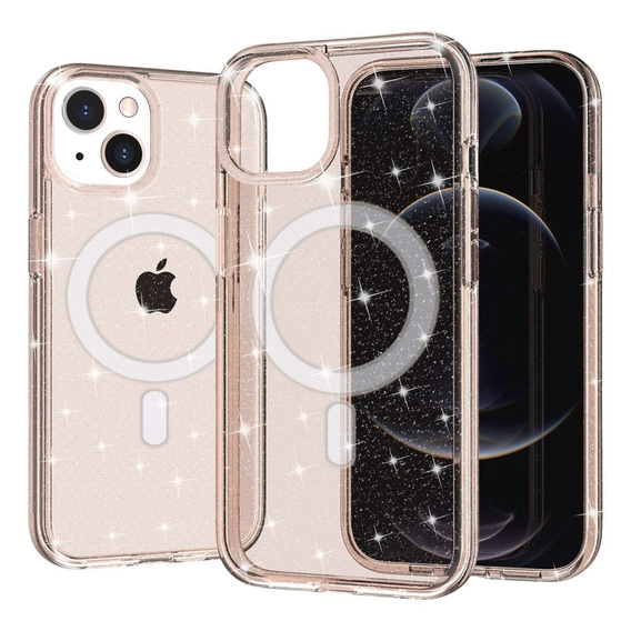 θήκη για iPhone 14 Plus, Glittery, για MagSafe, χρυσή