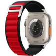 Λουράκι νάιλον για Apple Watch 1/2/3/4/5/6/7/8/SE/ULTRA 42/44/45/49mm, μαύρη / κόκκινη 