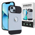 Θήκη ERBORD MagSafe Cam Slider, μπλε + Γυαλί για την οθόνη για iPhone 13 / iPhone 14