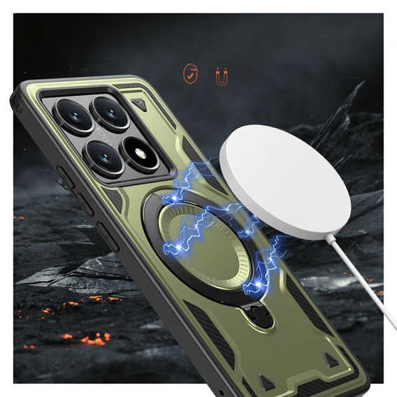 Θήκη για Xiaomi 14T, Military MagSafe, πράσινη