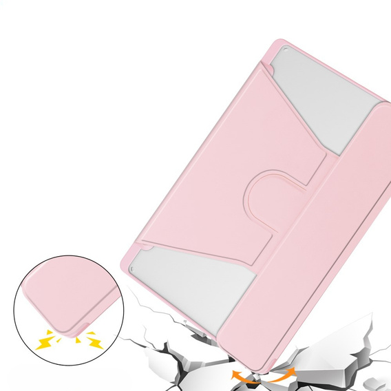 Θήκη πληκτρολογίου για Samsung Galaxy Tab S6 Lite 2024 / 2022 / 2020, Rotary 360° Leather, ροζ rose gold