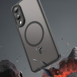 Θήκη για Samsung Galaxy S25 Edge, Kickstand Matt Case, για MagSafe, μαύρη + Γυαλί οθόνης