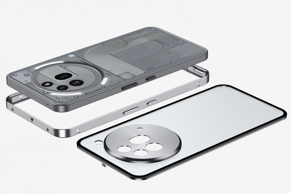 Θήκη για Nothing Phone 3a Pro, Frame Case, ασημένια