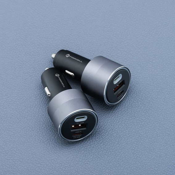 Φορτιστής αυτοκινήτου Forcell F-Energy Alu 85 W, 2 × USB-C + USB-A, PD / QC 4.0 / SFC 2.0