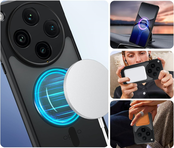 Θήκη για Oppo Find X8 Pro, για MagSafe, ERBORD Μatt Case, μαύρη