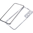 θήκη για το Samsung Galaxy S21, Magnetic Dual Glass, ασημένια