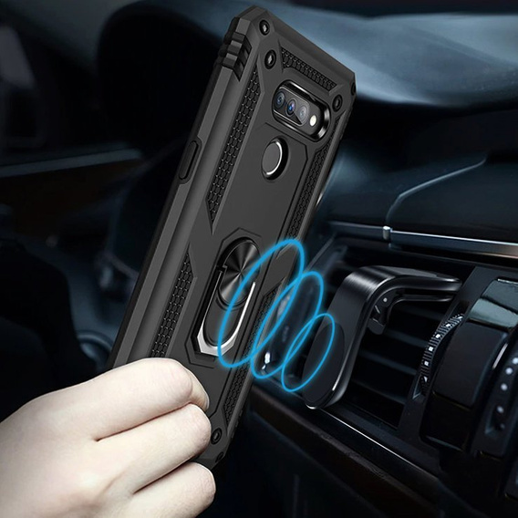 θωρακισμένη θήκη για LG K50S, Nox Case Ring, μαύρη
