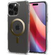 Θήκη MagSafe Spigen για iPhone 16 Pro, Ultra Hybrid, διαφανές / χρυσό + Μετριασμένο γυαλί 9H