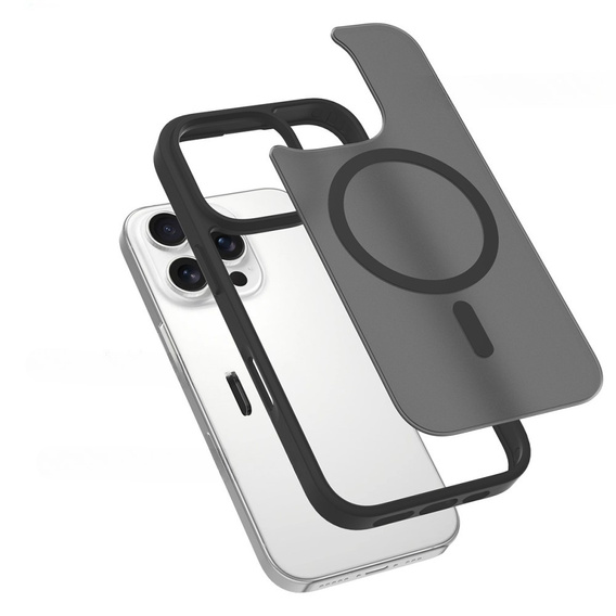 Θήκη ERBORD MagSafe για iPhone 16 Pro Max, Matte Case, ενεργό κουμπί, ματ / μαύρο