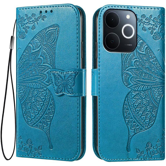 Θήκη με πτερύγιο για Realme Note 70T 4G, Butterfly, μπλε