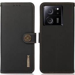 KHAZNEH θήκη RFID για Xiaomi 13T / 13T Pro, Litchi Texture, μαύρη