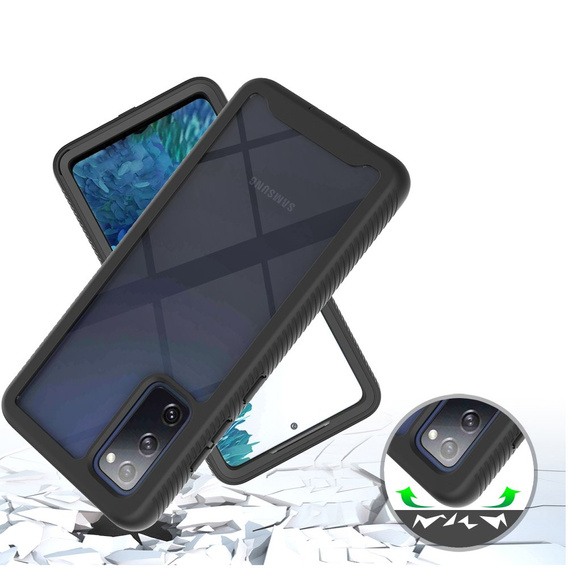 Θήκη για Samsung Galaxy S20 FE, Shockproof, με μεμβράνη, μαύρη