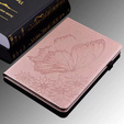 Θήκη για Lenovo Tab M9, Wallet Pen Slot, butterflies, καφέ