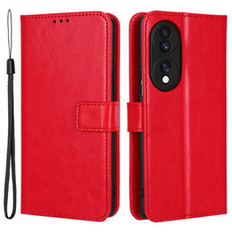 Θήκη με πτερύγιο για Honor 70 5G, Crazy Horse Wallet, κόκκινη
