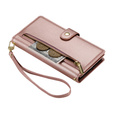 Θήκη με πτερύγιο για iPhone 16 Pro, Wallet Zipper Pocket, ροζ