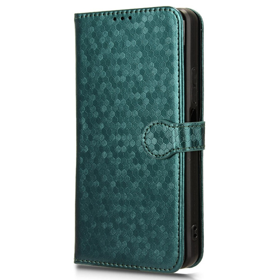 θήκη πτερύγιο για Oppo Reno 12FS / 12F, Wallet Rhombus, πράσινη