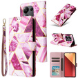 Θήκη με πτερύγιο για Xiaomi Redmi Note 13 Pro 4G / Xiaomi Redmi Note 14S / Xiaomi Poco M6 Pro 4G, Wallet, Marble μωβ
