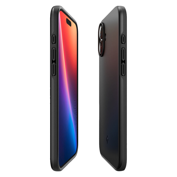 θήκη Spigen για iPhone 16 Plus, Thin Fit Mag, γκρι + γυαλί 9H tempered