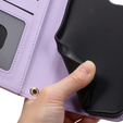 θήκη πτερύγιο για Xiaomi Redmi Note 13 Pro 4G / Xiaomi Redmi Note 14S / Xiaomi Poco M6 Pro 4G, Rhombus Crossbody Leather, μωβ