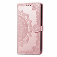 Θήκη με πτερύγιο για Infinix Note 40 Pro Plus, Mandala, ροζ rose gold