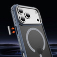 Ματ θήκη για iPhone 17 Pro Max, θωρακισμένη, για MagSafe, καπνιστή με γκρι πλευρές