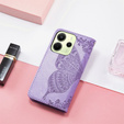 Θήκη με πτερύγιο για Xiaomi Redmi Note 14 4G, Butterfly, μωβ