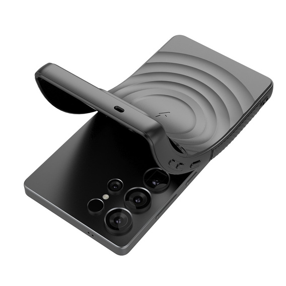Θήκη για Samsung Galaxy S25 Ultra, Ripple Kickstand, για MagSafe, μαύρη