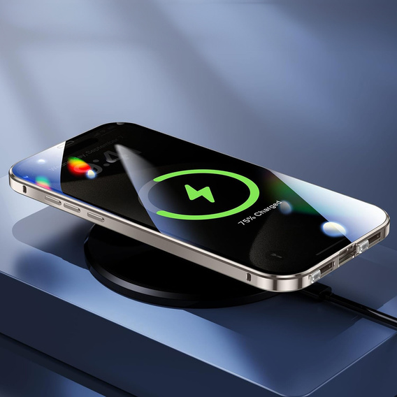 Μαγνητική θήκη MagSafe Dual Glass για iPhone 16, ασημένια