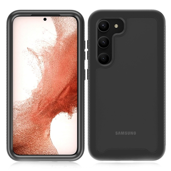 Θήκη για Samsung Galaxy S23, Shockproof, με μεμβράνη, μαύρη