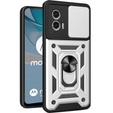 Θήκη για Motorola Moto G53 5G, CamShield Slide, ασημένιο