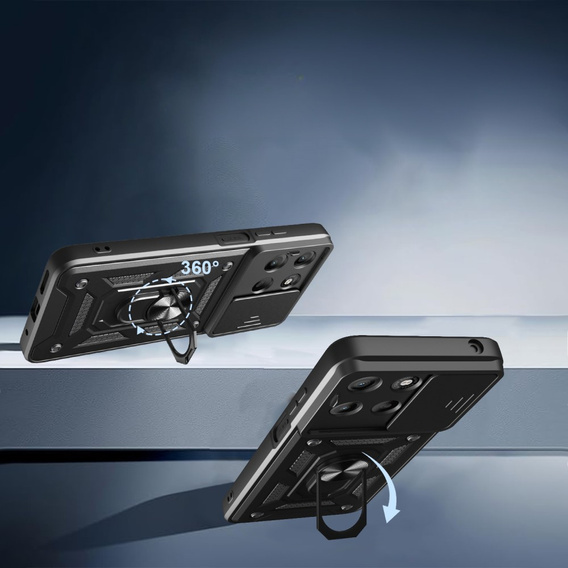 Θήκη για Motorola Moto G15 / Motorola Moto G15 Power, CamShield Slide, μαύρη