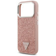 GUESS Glitter Triangle Logo MagSafe θήκη για iPhone 17 Pro Max