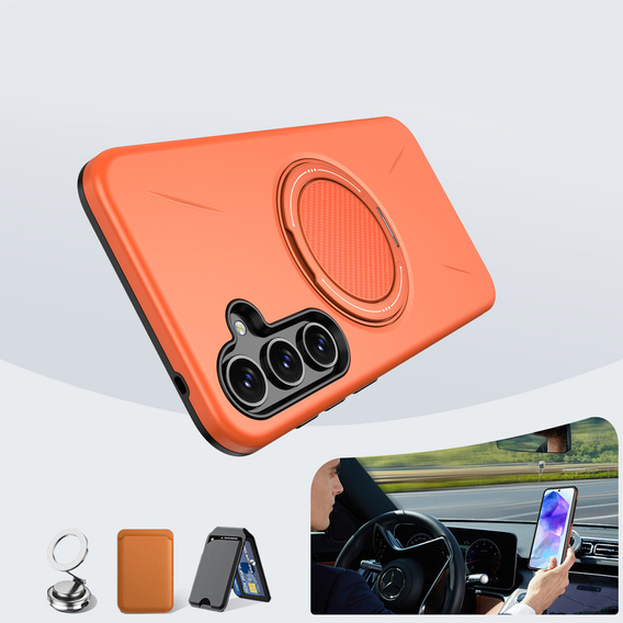 Θήκη με βάση MagSafe για Samsung Galaxy A57 5G, πορτοκαλί