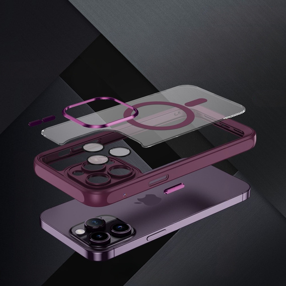 Θήκη για iPhone 14 Pro, ERBORD Impact Guard, MagSafe, μπορντό