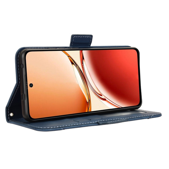 Θήκη με πτερύγιο για Oppo Reno 12FS / 12F, Card Slot, σκούρο μπλε