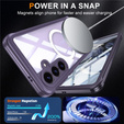 Θήκη για Samsung Galaxy S25 FE, Shockproof, με γυαλί, για MagSafe, μωβ