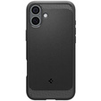 θήκη Spigen για iPhone 16 Plus, Rugged Armor MagSafe, μαύρη + μετριασμένο γυαλί 9H