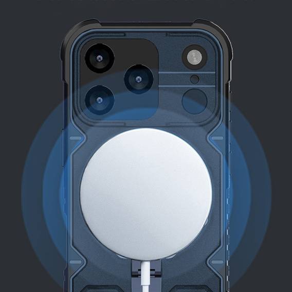 Θήκη για iPhone 17 Pro Max, για MagSafe, θωρακισμένη με βάση, μπλε