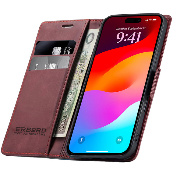 ERBORD Vintage θήκη πορτοφολιού για iPhone 17 Pro Max