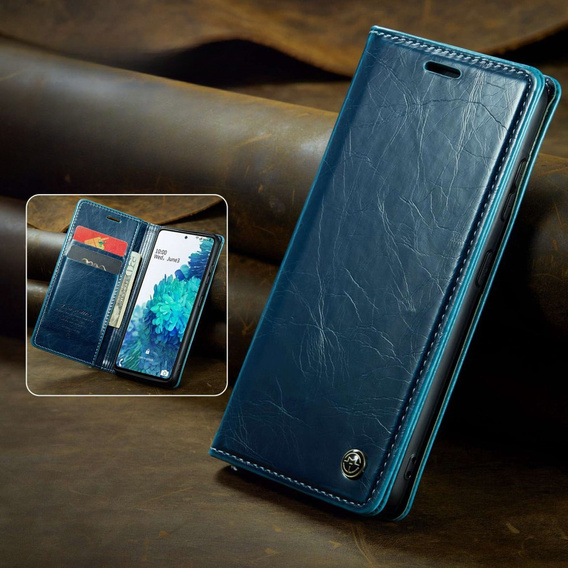 θήκη CASEME για Samsung Galaxy S20 FE / 5G, Waxy Textured, μπλε