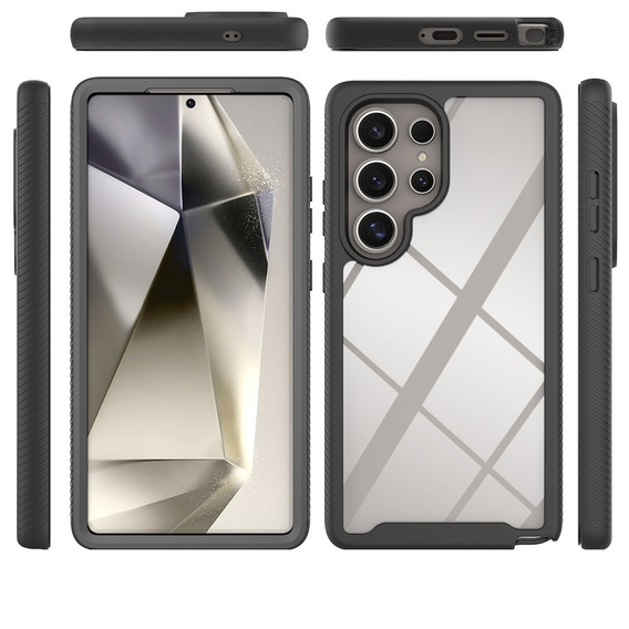 Θήκη για Samsung Galaxy S25 Ultra, Shockproof, με μεμβράνη, μαύρη