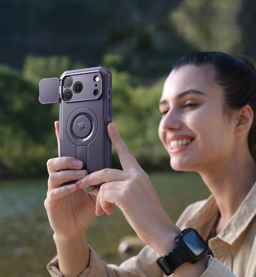 Θωρακισμένη θήκη Dexnor με βάση στήριξης και κλείστρο κάμερας, για MagSafe για iPhone 17 Pro