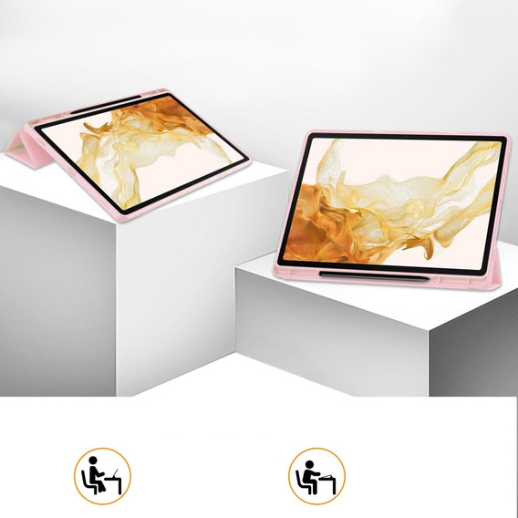 Θήκη για Samsung Galaxy Tab S10+ Plus, Smartcase με χώρο για γραφίδα, ροζ