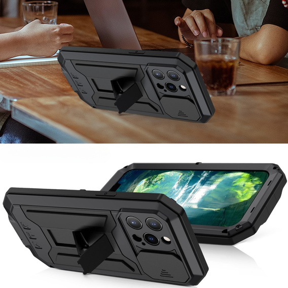 Θήκη για iPhone 13 Pro, R-JUST CamShield Slide, θωρακισμένη, μαύρη