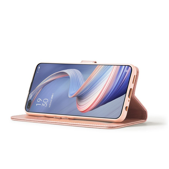 Θήκη με πτερύγιο για Oppo Reno 4 Z 5G, LC.IMEEKE, ροζ rose gold