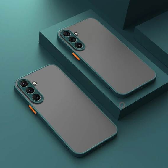 θήκη σιλικόνης για Samsung Galaxy M15 5G, με προστασία κάμερας, διαφανής / πράσινη