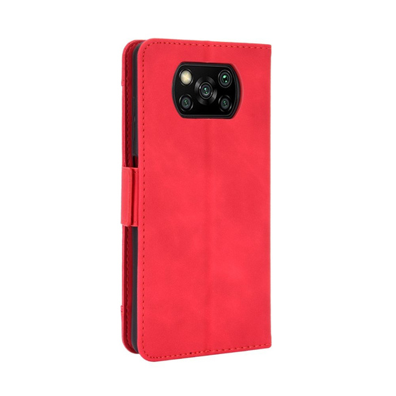 Θήκη με πτερύγιο για Xiaomi Poco X3 NFC / Poco X3 Pro, Card Slot, κόκκινη