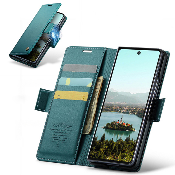 CASEME Litchi θήκη πορτοφόλι flip για Samsung Galaxy Z Fold7 5G
